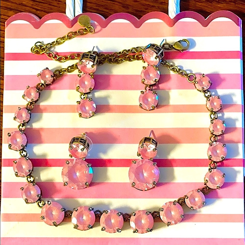 BAUBLE BAR CRYSTAL NECKLACE & EARRINGS SET